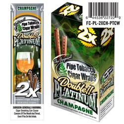 National Almond Honey Double Platinum Blunt Wraps Champagne, product packaging with cigars and barcode. National Almond Honey Double Platinum Blunt Wraps Champagne, product packaging with cigars and barcode.