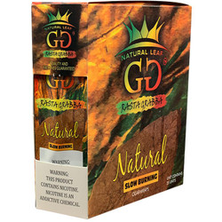 Product GG Rasta Grabba Natural 25 Pouches, packaging of natural cigar wraps with vibrant design and branding. Product GG Rasta Grabba Natural 25 Pouches, packaging of natural cigar wraps with vibrant design and branding.