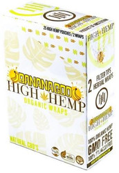 High Hemp Wraps High Hemp Organic Wraps Bananagoo 25Ct/2, product box showcasing banana-themed design and branding. High Hemp Wraps High Hemp Organic Wraps Bananagoo 25Ct/2, product box showcasing banana-themed design and branding.