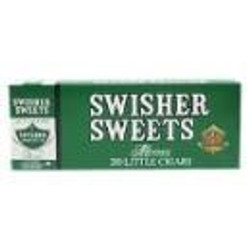 Swisher International Swisher Sweets Little Cigars Menthol, packaging of menthol-flavored small cigars in a green and white box. Swisher International Swisher Sweets Little Cigars Menthol, packaging of menthol-flavored small cigars in a green and white box.