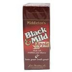 John Middleton Black & Mild Apple Cigars Box, front view of the product package featuring the branding and apple flavor label John Middleton Black & Mild Apple Cigars Box, front view of the product package featuring the branding and apple flavor label