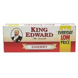 Swisher International King Edward Filtered Cigars Cherry, packaged cigarette box with King Edward branding and cherry flavor label. Swisher International King Edward Filtered Cigars Cherry, packaged cigarette box with King Edward branding and cherry flavor label.