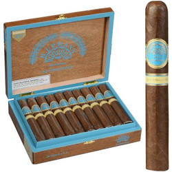 H. Upmann Made By Aj Fernandez Cigars Toro 20 Ct. Box, open wooden box filled with 20 cigars and a single cigar shown upright beside the box, with a blue and gold band. H. Upmann Made By Aj Fernandez Cigars Toro 20 Ct. Box, open wooden box filled with 20 cigars and a single cigar shown upright beside the box, with a blue and gold band.