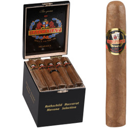 Baccarat Cigars Nicaragua Rothschild 5.00 x 50, premium cigars in a black wooden box with gold lettering, featuring five cigars with gold and red labels including the Baccarat logo. Baccarat Cigars Nicaragua Rothschild 5.00 x 50, premium cigars in a black wooden box with gold lettering, featuring five cigars with gold and red labels including the Baccarat logo.