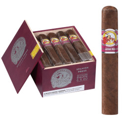 La Gloria Cubana Cigars Spanish Press Gigante 20 Ct. Box 6.00x60, image of a box of large cigars with a single cigar standing upright next to the box, detailed labels, and packaging. La Gloria Cubana Cigars Spanish Press Gigante 20 Ct. Box 6.00x60, image of a box of large cigars with a single cigar standing upright next to the box, detailed labels, and packaging.