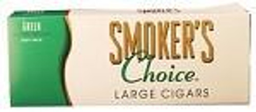 Prime Time Smokers Choice Filtered Cigars Green Hard 10/20, green and white packaging box for cigars. Prime Time Smokers Choice Filtered Cigars Green Hard 10/20, green and white packaging box for cigars.