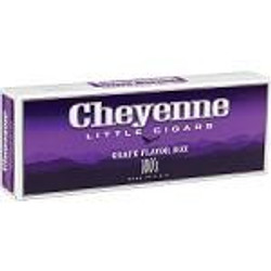 Cheyenne International Cheyenne Filtered Cigars Grape, box of grape-flavored filtered cigars with purple and white packaging.