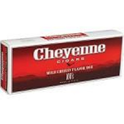 Cheyenne International Cheyenne Filtered Cigars Wild Cherry, a pack of flavored filtered cigars with red and white packaging. Cheyenne International Cheyenne Filtered Cigars Wild Cherry, a pack of flavored filtered cigars with red and white packaging.