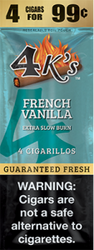 4 Kings Cigars French Vanilla 15 Pouches of 4 4 Kings Cigars French Vanilla 15 Pouches of 4