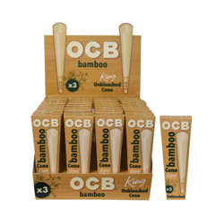 OCB Unbleached Bamboo King Size Cones 32/3Ct Box OCB Unbleached Bamboo King Size Cones 32/3Ct Box