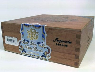 Don Pepin Garcia Cigars Don Pepin Garcia Original Imperiales Cigars Torpedo 24 Ct. Box, a wooden cigar box with a decorative blue and gold label and branding.