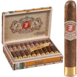 My Father Cigars Fonseca Robusto 20 Ct. Box, open box of cigars with individual cigars inside, showcasing the packaging design and cigar appearance.