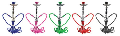 Zelda Premium Hookah Pipe - 20"/2-Hose - Colors Vary