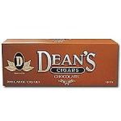 Deans Cigars Deans Large Filtered Cigars Chocolate, packaging of large filtered cigars with chocolate flavor Deans Cigars Deans Large Filtered Cigars Chocolate, packaging of large filtered cigars with chocolate flavor