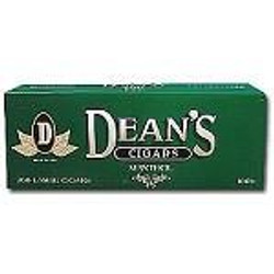 Deans Cigars Deans Large Filtered Cigars Menthol, green box of menthol filtered cigars