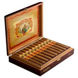 AJ Fernandez Bellas Artes by AJ Fernandez Cigars Robusto 20Ct. Box, open wooden cigar box with 20 cigars neatly arranged inside.