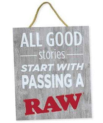 RAW Rustic Wood Sign Good Stories