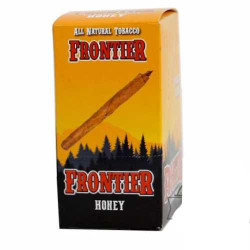 Frontier Cigars Honey, box of 8 packs of 5 all natural tobacco cigars with honey flavor featuring a cigar illustration on the packaging.