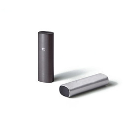 PAX 2 Vaporizer, sleek dark grey handheld vaporizer device with a minimalist design and LED indicator light.