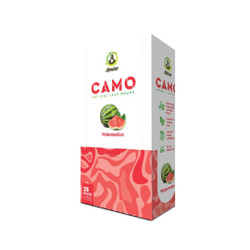 CAMO Natural Leaf Wraps Watermelon 25/5, product packaging featuring a watermelon illustration and green leaf design on a white background.