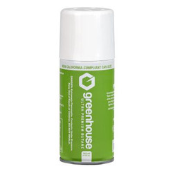 Greenhouse Ultra Premium Butane Small Can 12 Ct, a compact green and white can of butane fuel with the Greenhouse logo and product details on the label.