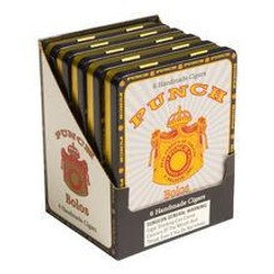 Punch Bolos 5 Tins of 6 Cigars, image showing packaging of punch bolos cigar tins stacked with detailed label design.