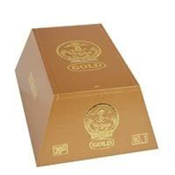 5 Vegas Gold No. 1 Cigars 20 Count Box, brown cardboard cigar box with gold branding and logo.