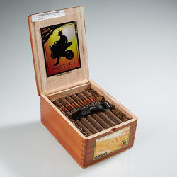 Drew Estate ACID Ltd. Def Sea Cigars 24Ct. Box, opened wooden cigar box filled with cigars and featuring colorful branding on the inside lid.