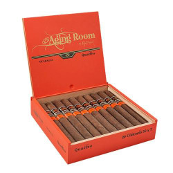 Altadis Aging Room Quattro Nicaraguan Concerto Cigars 20Ct. Box, open box displaying 20 cigars with colorful bands inside a red packaging.
