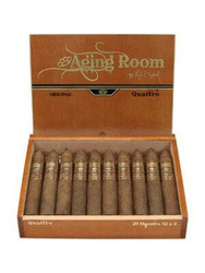 Altadis Aging Room Quattro Original Maestro Cigars 20Ct. Box, open box showing 20 cigars with brown wrappers inside a branded box.