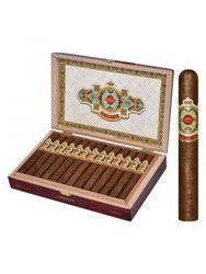 Ashton Cigars Ashton Symmetry Sublime Cigars 25Ct. Box, an open box of premium cigars with a single cigar placed beside it, showcasing the luxurious packaging and design.