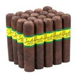 Bahia Brazil Torpedo Cigars Pack of 20, a close-up of a pack of 20 cigars with a smooth brown exterior and yellow and blue label.