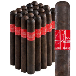 Bahia Maduro Corona Gigante Cigars Pack of 20, dark brown cigars with red bands displaying 'Maduro' and 'Hand Made' written on them.