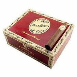 Brick House Short Torpedo Cigars 25Ct. Box, open cigar box with red and gold branding and a single unlit torpedo-shaped cigar inside
