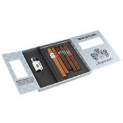 Macanudo Window Cigar Sampler 5Ct. Box, organized assortment of five cigars with a box featuring a window display showcasing the cigars inside. Macanudo Window Cigar Sampler 5Ct. Box, organized assortment of five cigars with a box featuring a window display showcasing the cigars inside.