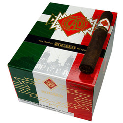 General Cigar CAO Zocalo Gigante Cigars 20Ct. Box, featuring a colorful packaging with a rolled cigar placed on top.