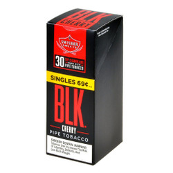Swisher International Swisher Sweets BLK Tip Cigarillos Cherry Single 30Ct. Box, black and red packaging with cherry flavor indication and warning label