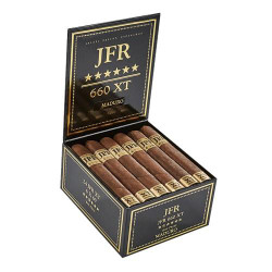 Casa Fernandez J.F.R. XT Maduro 660 Cigars 24Ct. Box, opened with cigars inside showing the label and packaging.
