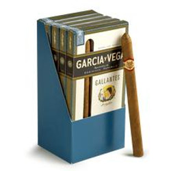 Garcia y Vega Gallantes Cigars 5/6Ct.Packs, image of a box of cigars with a cigar displayed alongside.