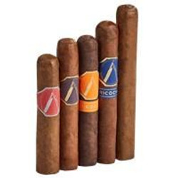 La Barba Cigar Sampler 5Ct, set of five cigars with varying sizes and colorful bands La Barba Cigar Sampler 5Ct, set of five cigars with varying sizes and colorful bands