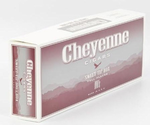 Cheyenne International Cheyenne Filtered Cigars Sweet Tip, packaged box showing the product branding and flavor description. Cheyenne International Cheyenne Filtered Cigars Sweet Tip, packaged box showing the product branding and flavor description.