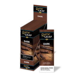 Swedish Match Game Leaf Cigars Dark 15/2, open display box with individually wrapped dark leaf cigars inside.