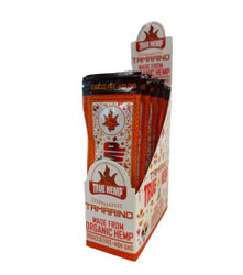 True Hemp Wraps Tamarind 25/2, packaging of organic, non-GMO tamarind flavored hemp wraps in a box display. True Hemp Wraps Tamarind 25/2, packaging of organic, non-GMO tamarind flavored hemp wraps in a box display.