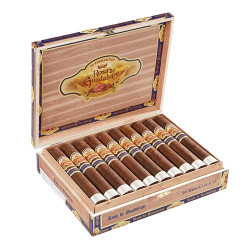 AJ Fernandez Rosa de Guadalupe by AJ Fernandez Toro Cigars 20Ct. Box, open wooden cigar box with 20 wrapped cigars inside.
