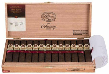 Padron 1964 Anniversary Hermoso Maduro Cigars 26Ct. Box, opened wooden cigar box with 26 cigars inside lined with red satin Padron 1964 Anniversary Hermoso Maduro Cigars 26Ct. Box, opened wooden cigar box with 26 cigars inside lined with red satin