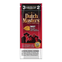 Altadis Dutch Masters Cigarillos Sweet Foil 20 Pouches of 3, colorful packaging with images of cigarillos and a group of cowboys, emphasizing the sweet flavor and premium quality. Altadis Dutch Masters Cigarillos Sweet Foil 20 Pouches of 3, colorful packaging with images of cigarillos and a group of cowboys, emphasizing the sweet flavor and premium quality.