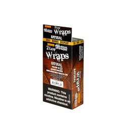 Good Times Sweet Woods Natural Wraps 30 Packs of 2, a box of cigarette wraps with a leaf design, labeled as natural, featuring bonus display packaging.