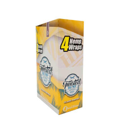 National Almond Honey Twisted Hemp Wraps Island Hopper 15 Pouches of 4, a box of hemp wraps with tropical-themed packaging featuring palm leaves and the Twisted Hemp logo.
