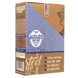 National Almond Honey Twisted Hemp Wraps Vanilla Smooth, product package featuring 15 pouches of 2 wraps each with blue and white design and brown label highlighting natural, non-GMO, tobacco-free, and nicotine-free features. National Almond Honey Twisted Hemp Wraps Vanilla Smooth, product package featuring 15 pouches of 2 wraps each with blue and white design and brown label highlighting natural, non-GMO, tobacco-free, and nicotine-free features.