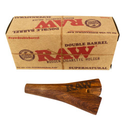 RAW Double Barrel Supernatural Wooden Cigarette Holder RAW Double Barrel Supernatural Wooden Cigarette Holder